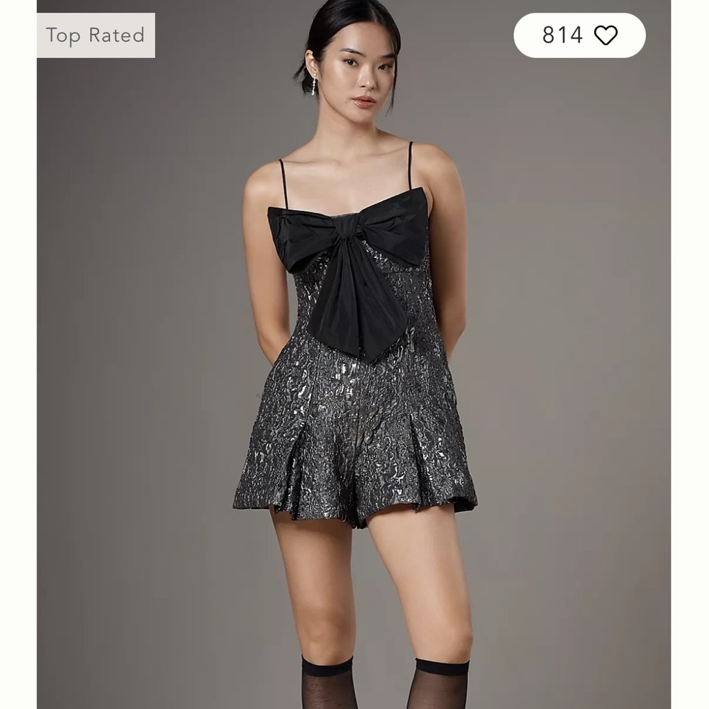 NWT Anthropologie Silver Jumpsuit Size 12